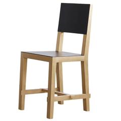 "Hephaestus Chair" Solid Ashwood, Gold or Charred Finish with Black Leather 2