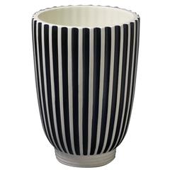 Black and White Ceramic Art Deco Vase by Norman Wilson