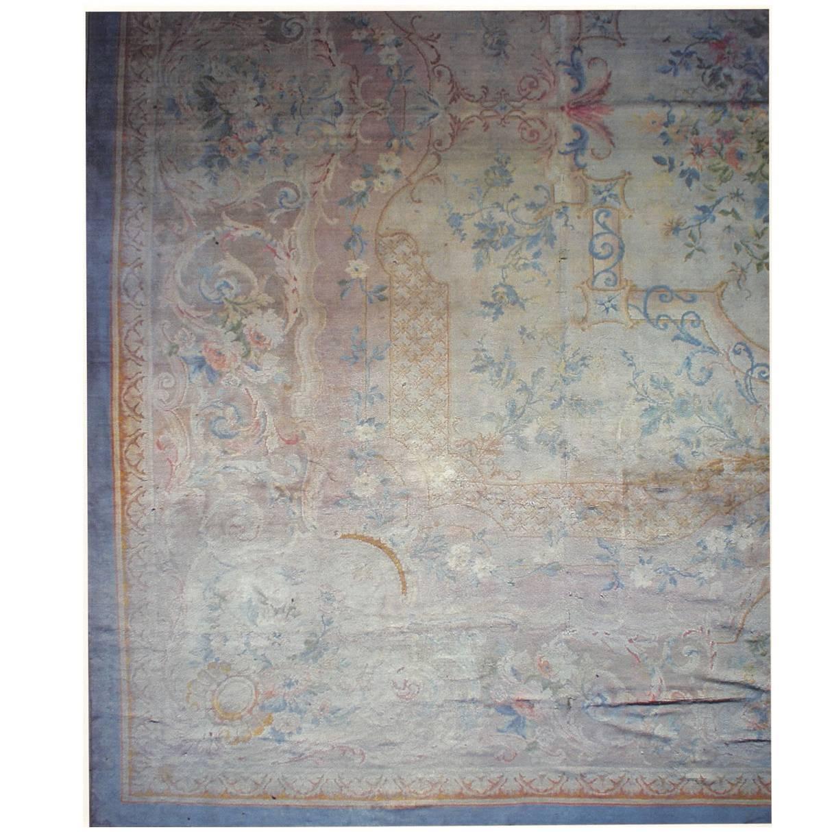 Authentic Oversized Antique Savonnerie Carpet