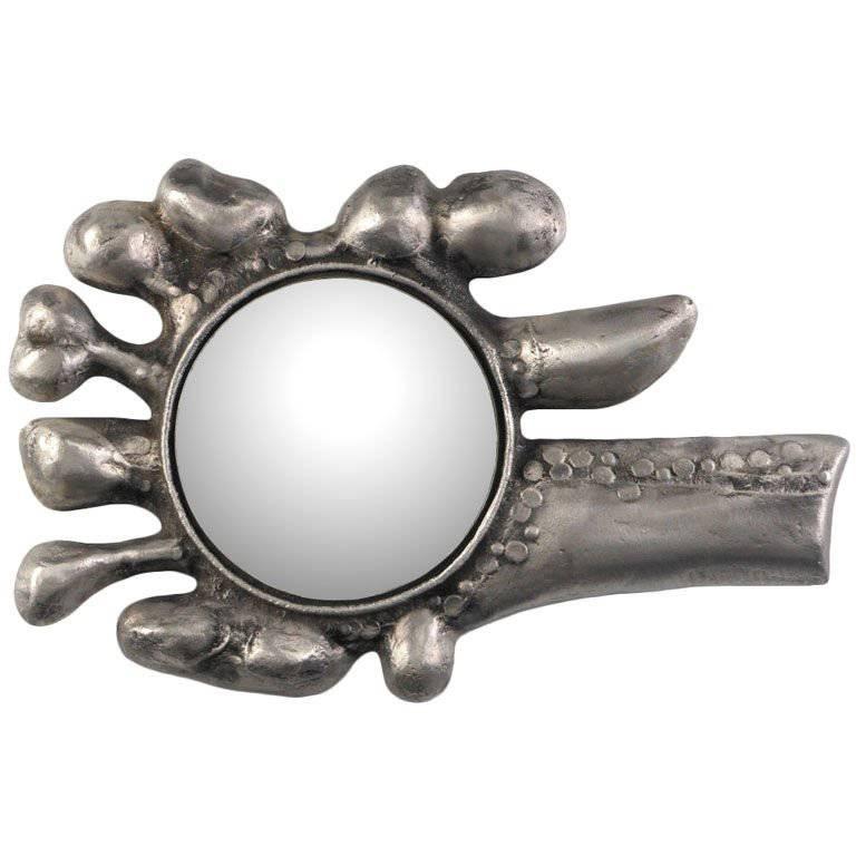 American Cast Aluminum Mirror by Donald Drumm For Sale