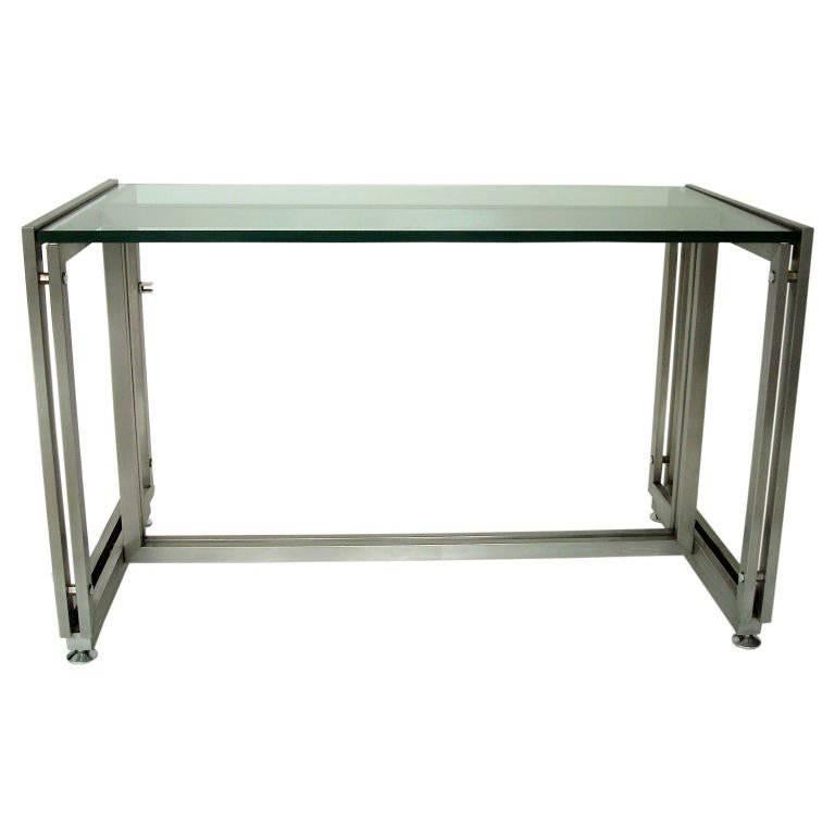 French Steel Desk by Paul Le Geard for Maison Jansen Edition DOM
