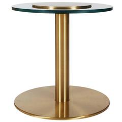 Mid-Century Modern Brass and Glass Side Table after Karl Springer