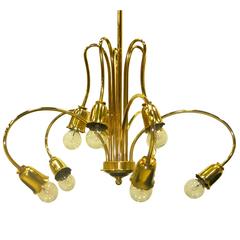 1950s Italian Brass Ten-Arm Chandelier 7
