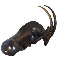 Bronze Deer Sculpture by Loet Vanderveen