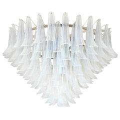 Italian Murano Opaline "Selle" Glass Chandelier by Mazzega 12