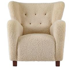 Scandinavian Sheepskin Lounge Chair