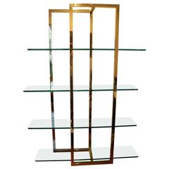 Brass and Glass EtageĢre in the Style of Pace 8
