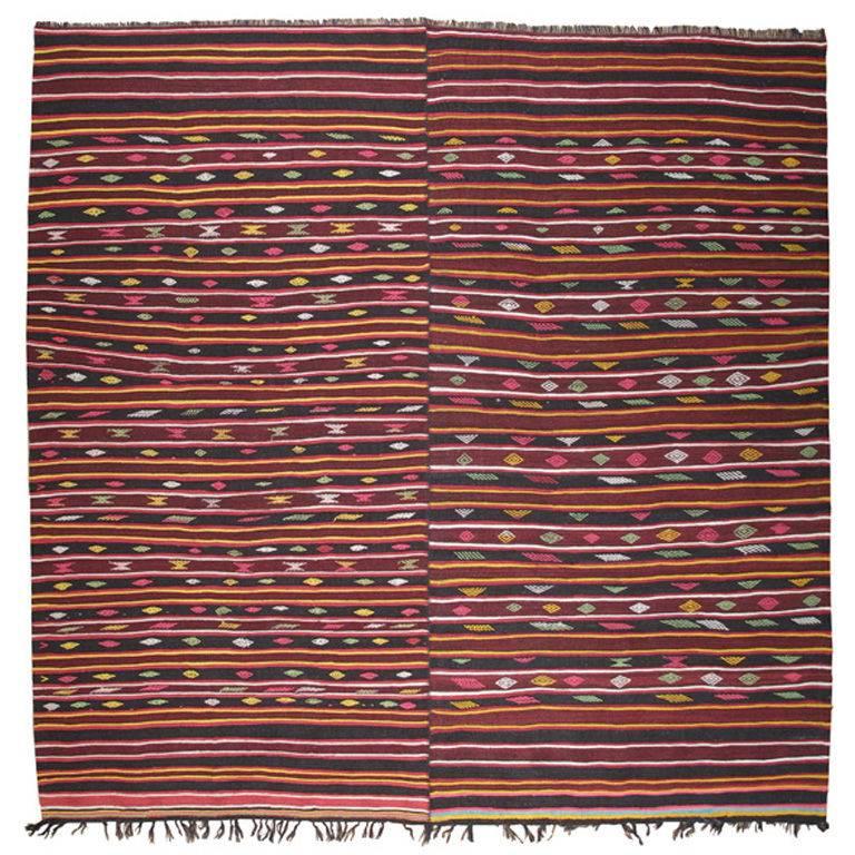 Pair of Banded Kilims Rug For Sale