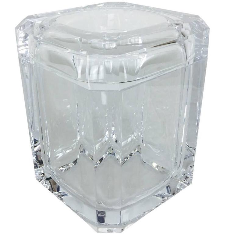Lucite Ice Bucket with Swivel Lid at 1stdibs