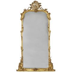 German Rococo Style Carved Giltwood Mirror 3