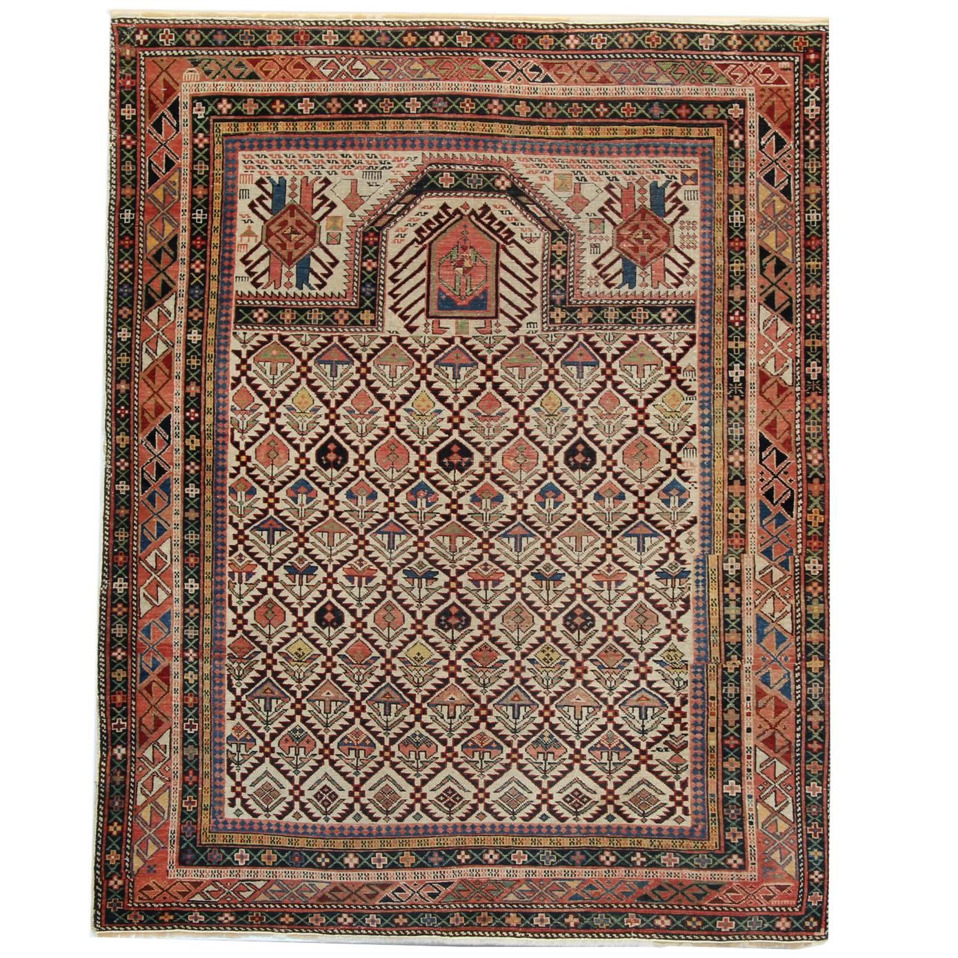 Oriental Rugs, Antique Caucasian Handmade Carpet from Shirvan For Sale