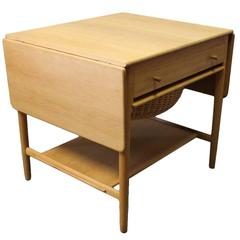 Retro Sewing or Work Table, Model AT-33 by Hans J. Wegner and Andreas Tuck, 1960s