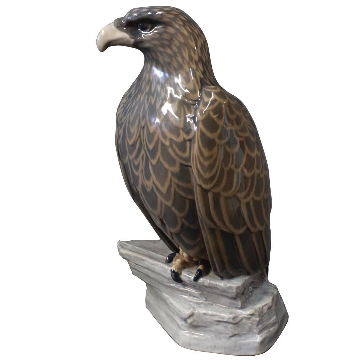 Porcelain Figurine "An Eagle" by Jens Peter Dahl-Jensen for Bing and Groendahl