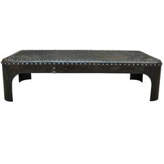 Industrial French Factory Riveted Iron Coffee Table