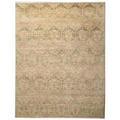 Used Damask Modern Rug for Sale Handmade Carpet Contemporary Beige Rug