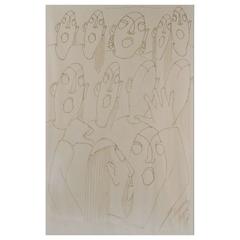 20th Century Alexandre Hogue Illustration "The Choir Rehearsal" Ink on Paper 1