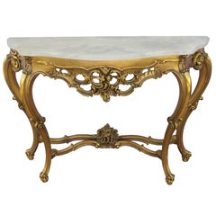 Italian Console Table in Giltwood