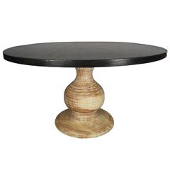 Pedestal Steel Top Round Dining Table Outdoor Indoor