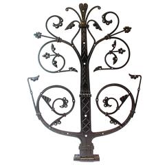 Dr C H Dresser Gothic Revival Iron Door Hinges with Incised Decorative Details