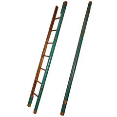 C. Mariani Custom Mahogany Folding Library Ladder in the English Taste