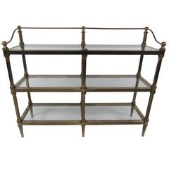 Three-Tier Brass and Glass Etagere