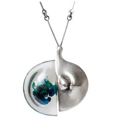 Bjorn Weckstrom Acrylic and Silver "Kilimanjaro" Necklace, Lapponia, Finland 11