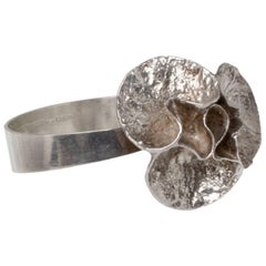 Scandinavian Modern Silver Bracelet by Theresia Hvorslev, Sweden