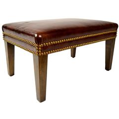 1970s Regency Style Leather Stool 5