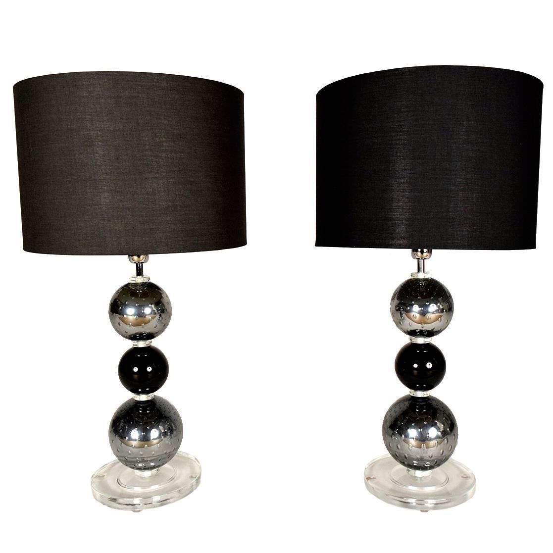 Pair of Italian Murano Table Lamps
