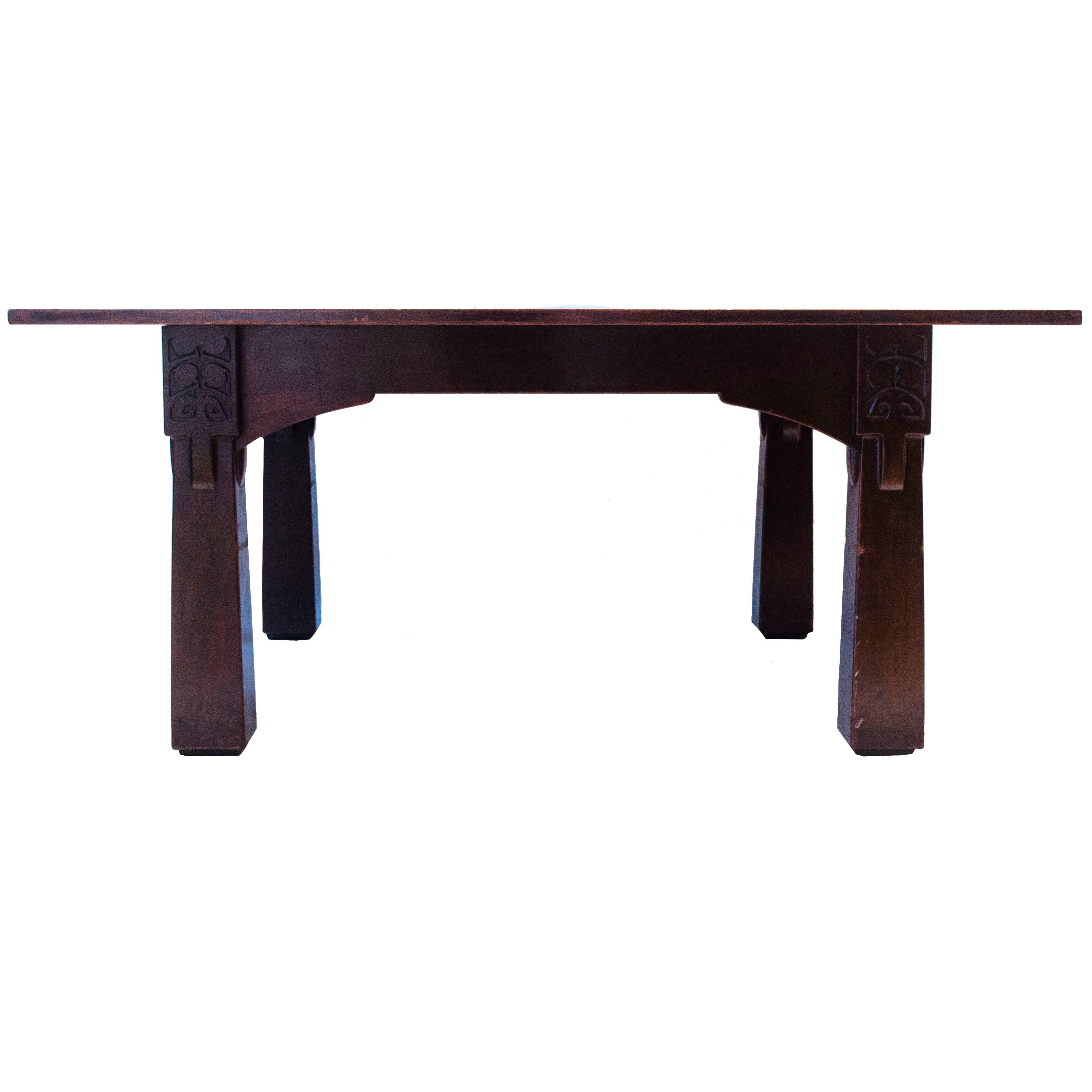 M H Baillie Scott A Cuban Mahogany Dining Table From The Liverpool School Of Art For Sale