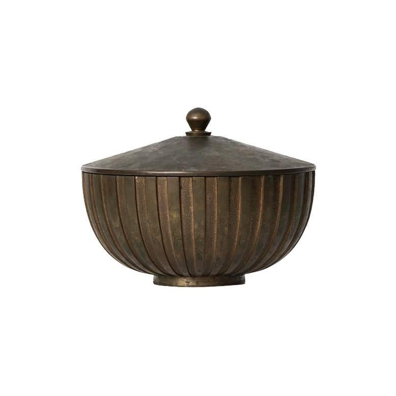 Bronze Bowl with Lid Produced by Tinos in Denmark
