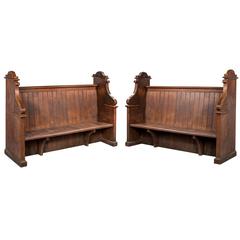 Late 19th Century Gothic Oak Pews 2