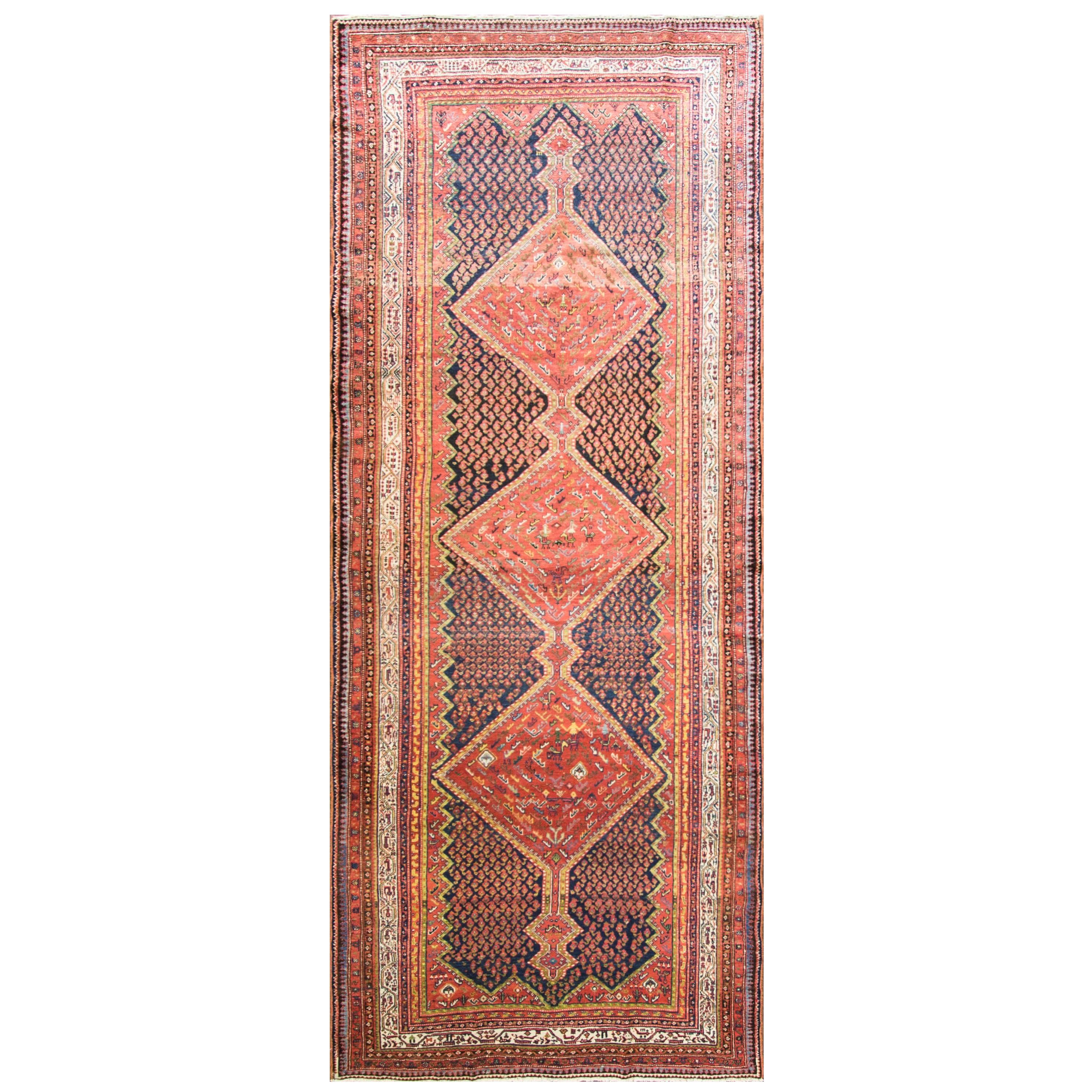  Galerie/tapis de couloir/tapis de tapis persan ancien Malayer