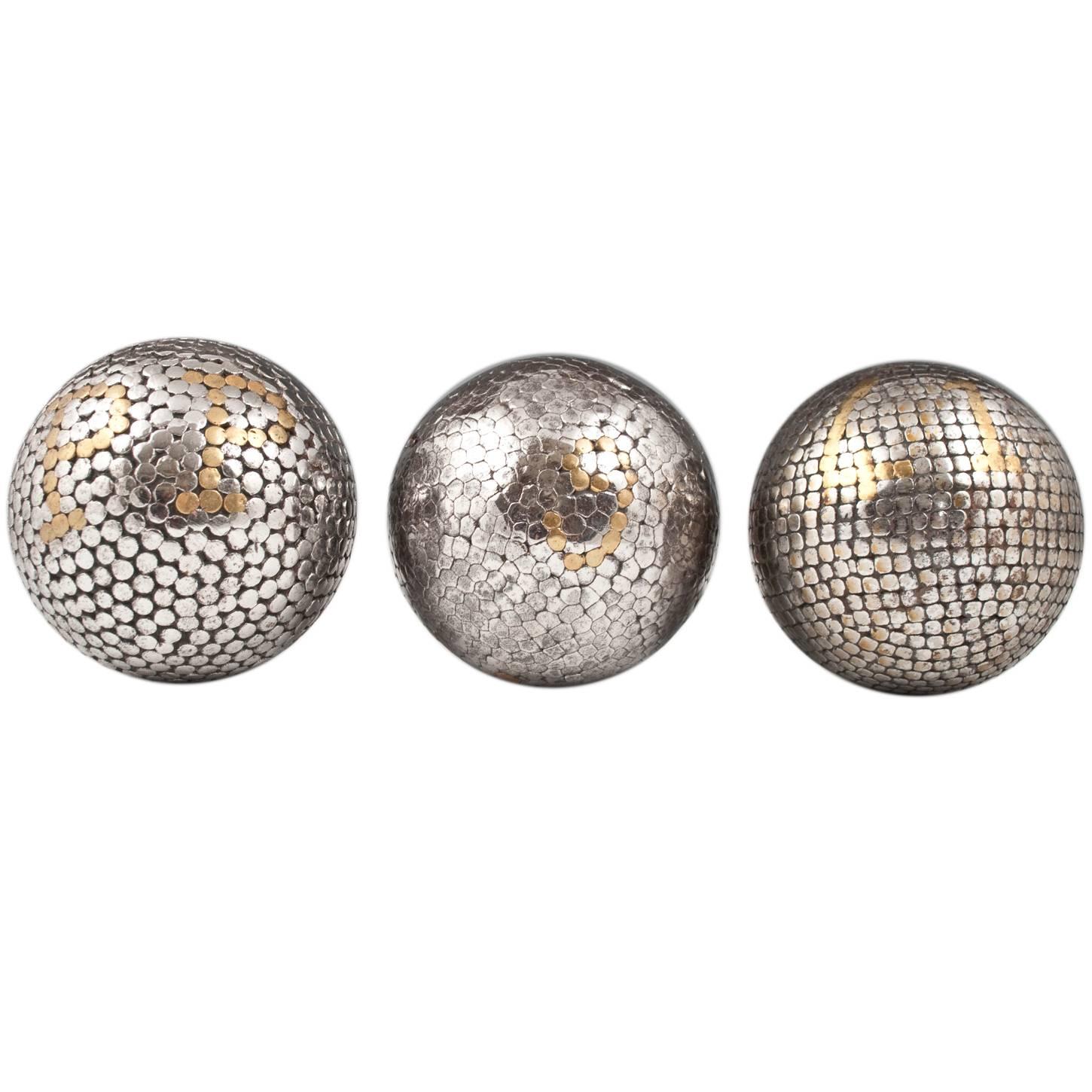 19th Century Bocce Balls, France, Set of Three For Sale