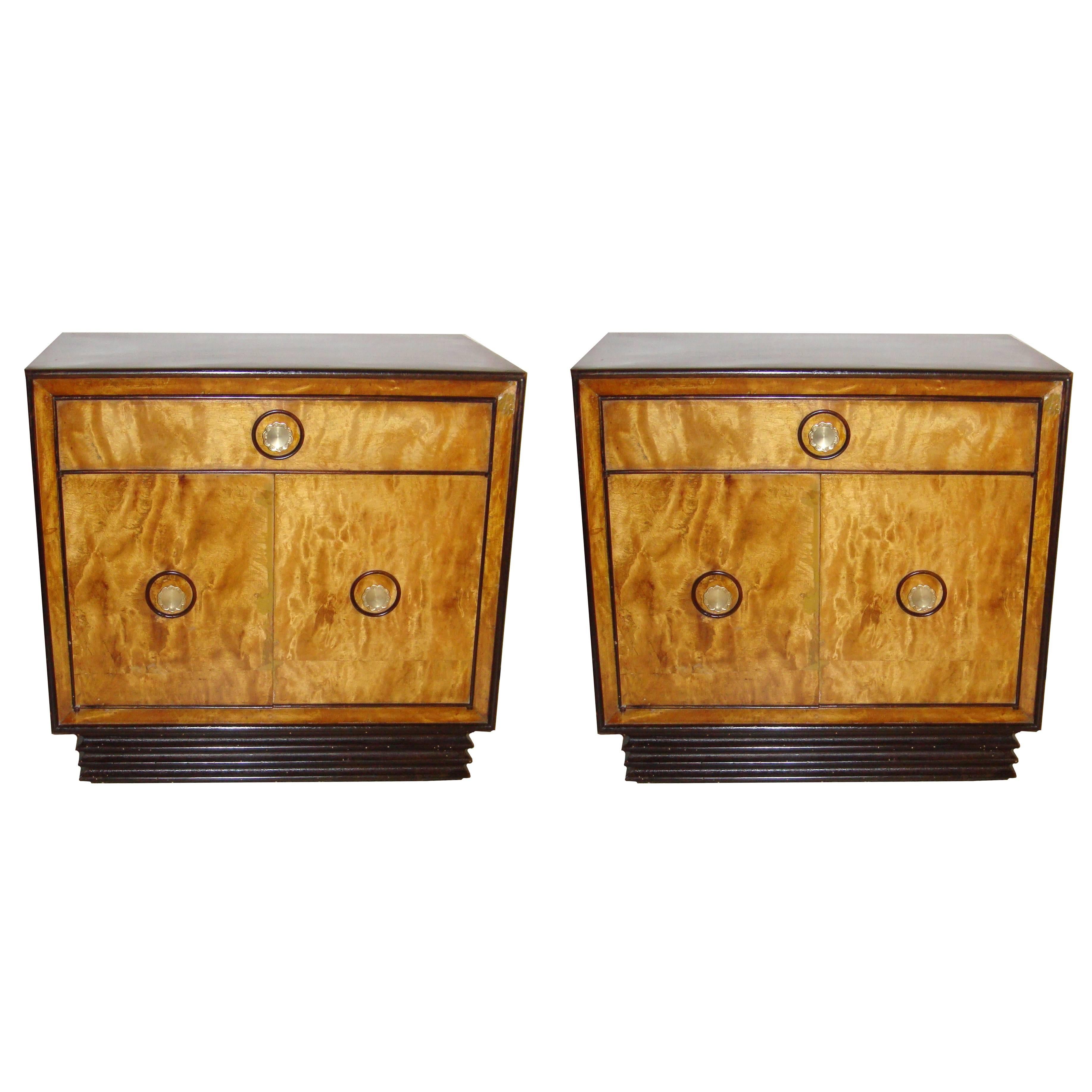 Pair of Art Deco Mid-Century Modern Nightstands/End Tables