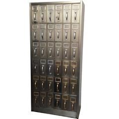 Vintage Large Industrial Brushed Steel Legal File Cabinet