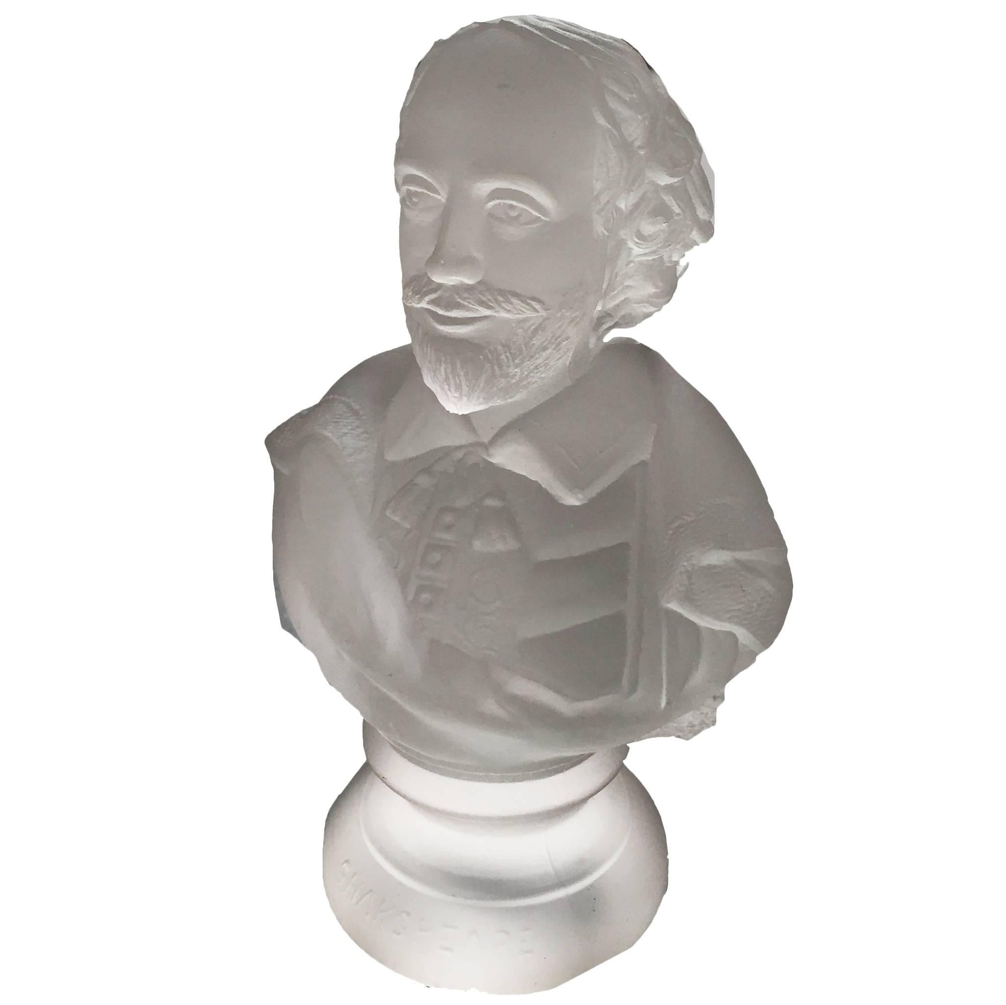 American Philadelphia Centennial Glass Bust of William Shakespeare For Sale