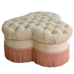 Hollywood Regency Style Clover Leaf Form Tufted Ottoman