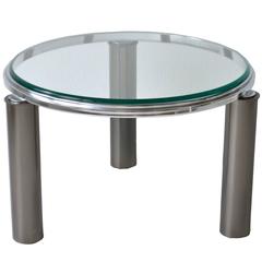 Post-Modern Gunmetal and Chrome Side Table 10