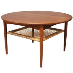 Coffee Table in Teak with Cord Shelf by Møbelintarsia, 1960s