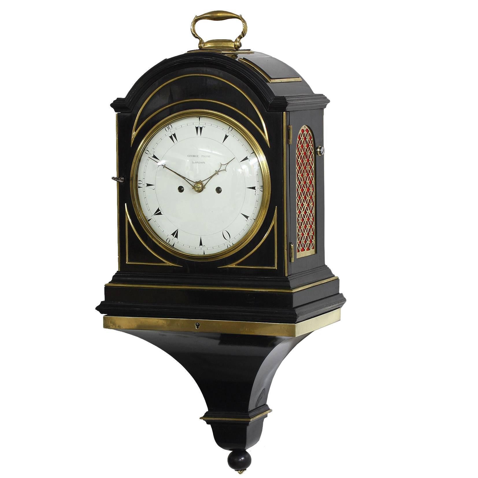 Georgian Bracket Clock on Its Bracket by George Prior, London For Sale