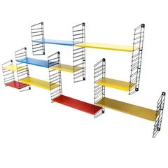 1960s Multicoloured Dutch Industrial Modular Metal Wall Unit by Tomado Holland