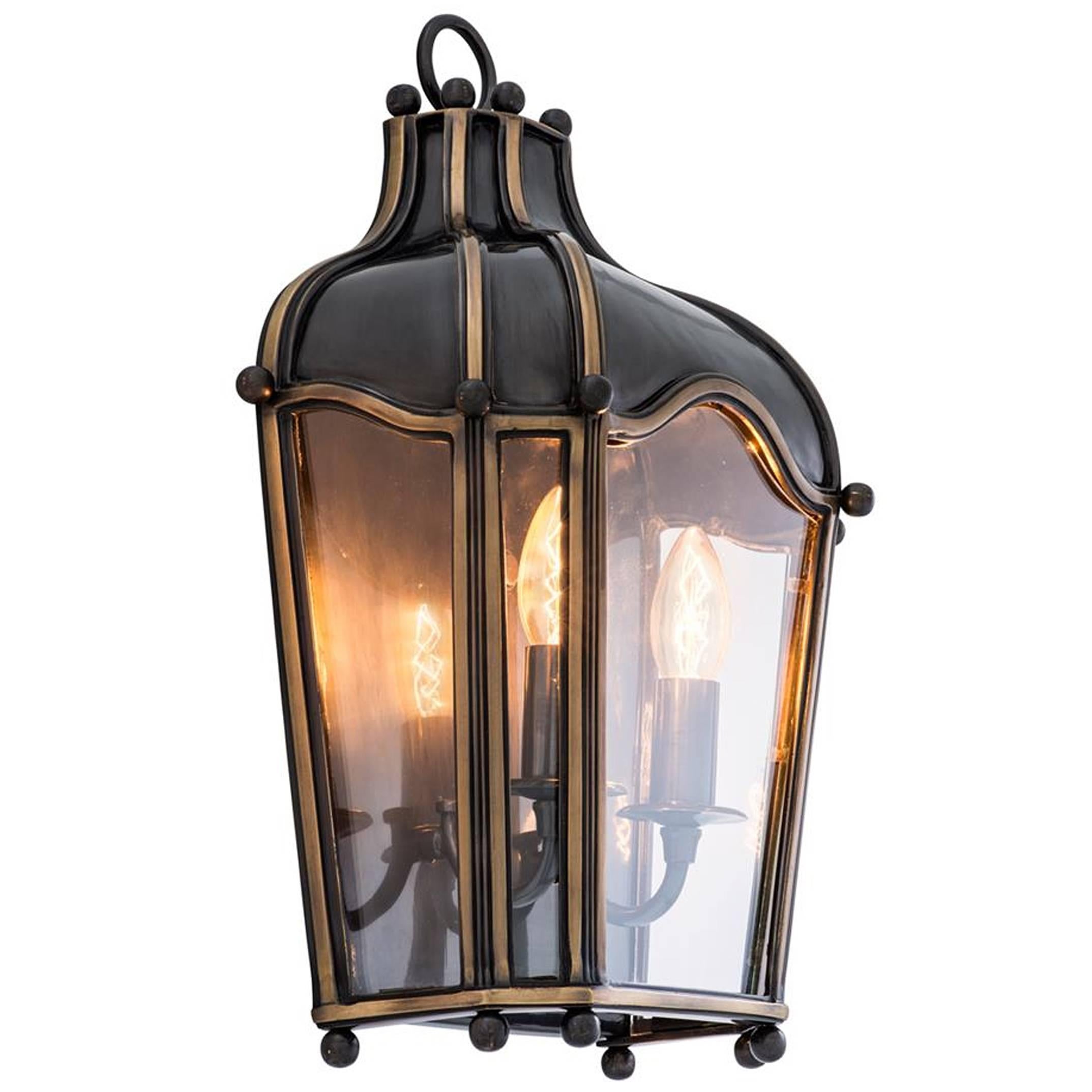 Paris Wall Lamp in Gunmetal Highlight Finish with Clear Glass