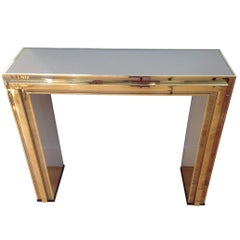 Smoked Mirror and Brass Console