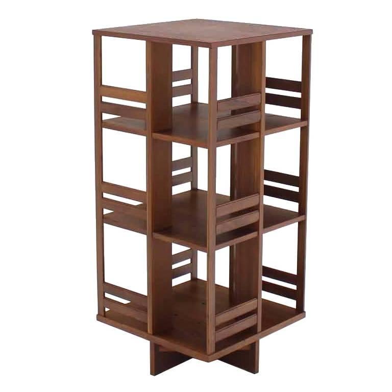 Revolving Danish Mid-Century Modern Bookcase