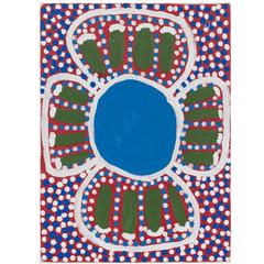 Small Australian Aboriginal Painting of Desert Spring and Vegetation