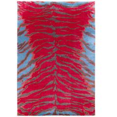 Modern 'Tiger' Silk Area Rug 11