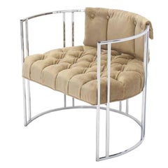Chrome Lounge Chair New Mohair Upholstery