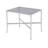 Chrome Faux Bamboo Smoked Glass Top Side or Coffee Table