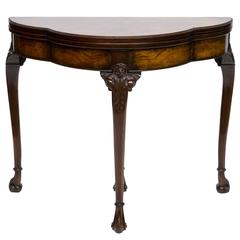 19th Century English Burl Walnut Flip-Top Game Table